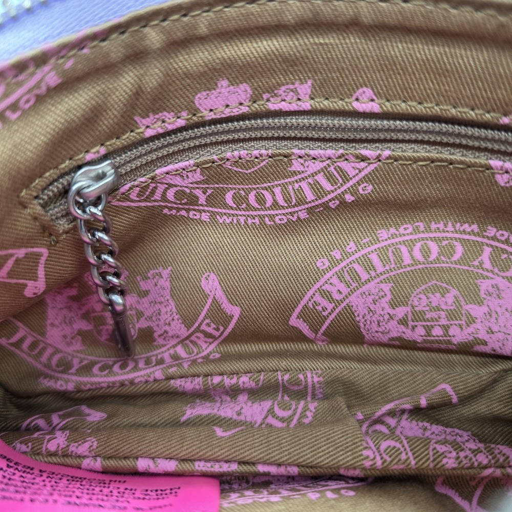 Vintage Y2K Juicy Couture Purple Leather Baguette Bag‎ Purse Love P&G - Picture 11 of 15